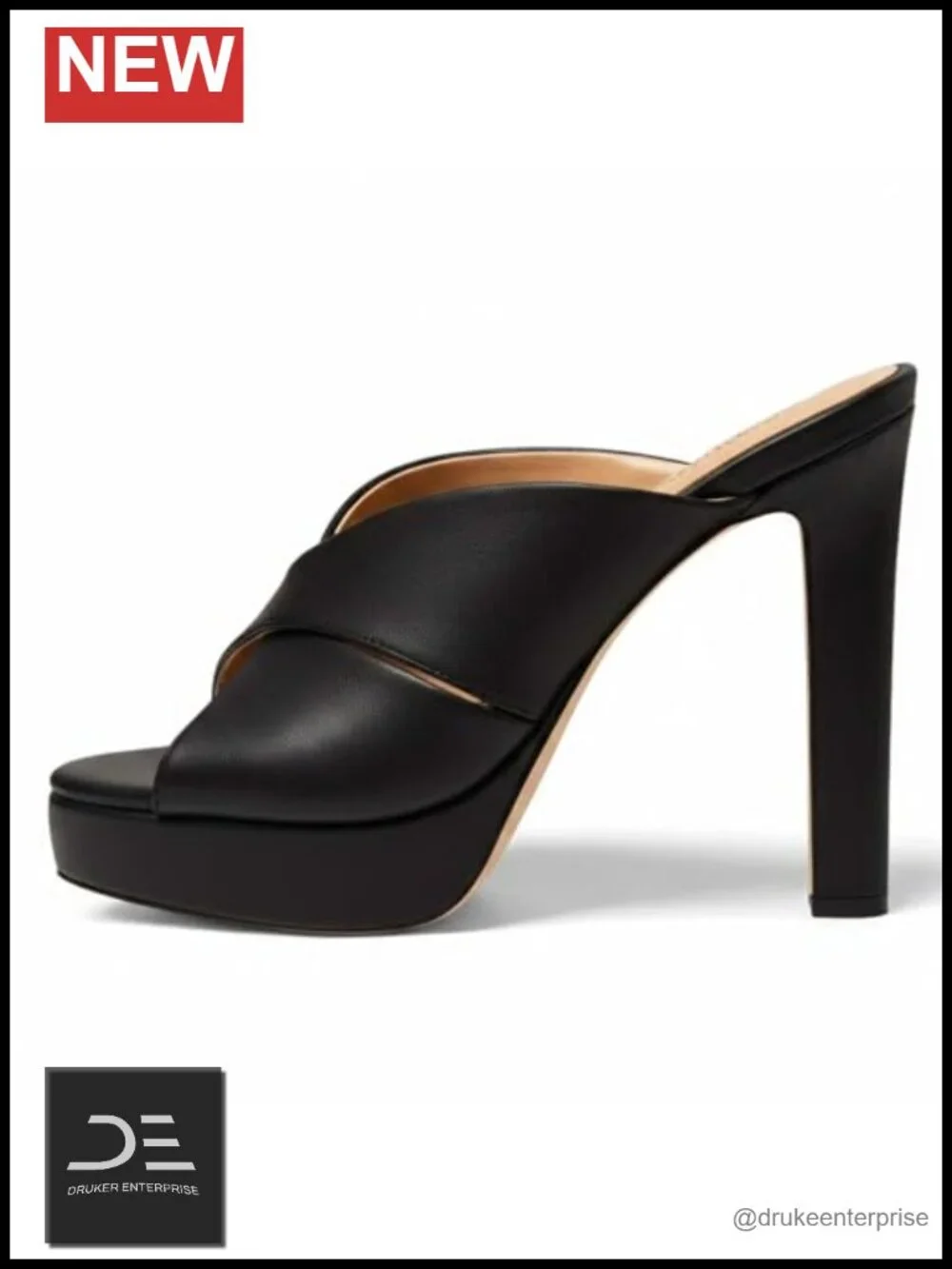 Platform Heels for Women High Heel Mule Sandals Slip On Peep Toe Cushioned